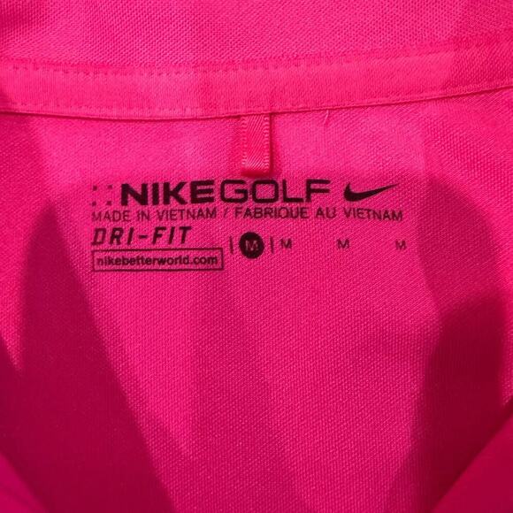 Nike Dri-Fit Players Golf Polo Women's Medium Modern Fit Bright Pink Performance - Picture 3 of 8